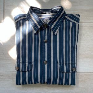 Dockers Navy and White Striped Casual Shirt 100% cotton size M